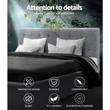 NNEDSZ Vanke Bed Frame Fabric- Grey Queen