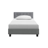 NNEDSZ Vanke Bed Frame Fabric- Grey Single