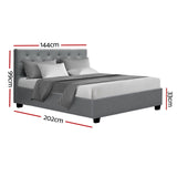 NNEDSZ Vila Bed Frame Fabric Gas Lift Storage - Grey Double