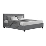NNEDSZ Vila Bed Frame Fabric Gas Lift Storage - Grey King