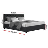 NNEDSZ Vila Bed Frame Fabric Gas Lift Storage - Charcoal Queen