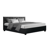 NNEDSZ Ware Bed Frame PU Leather Gas Lift Storage - Black King