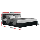 NNEDSZ Ware Bed Frame PU Leather Gas Lift Storage - Black King