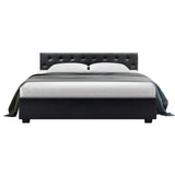 NNEDSZ Ware Bed Frame PU Leather Gas Lift Storage - Black King