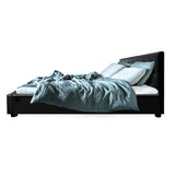 NNEDSZ Ware Bed Frame PU Leather Gas Lift Storage - Black King