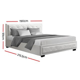 NNEDSZ Tiyo Bed Frame PU Leather Gas Lift Storage - White King