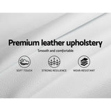 NNEDSZ Tiyo Bed Frame PU Leather Gas Lift Storage - White Queen