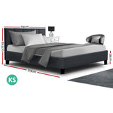 NNEDSZ Bed Frame Fabric - Charcoal King Single
