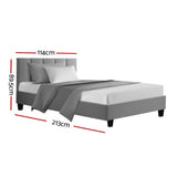 NNEDSZ  Bed Frame Fabric - Grey King Single