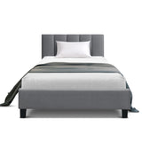 NNEDSZ  Bed Frame Fabric - Grey King Single