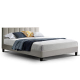NNEDSZ Bed Frame Fabric - Beige Queen