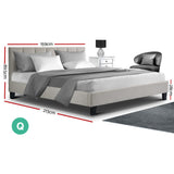 NNEDSZ Bed Frame Fabric - Beige Queen