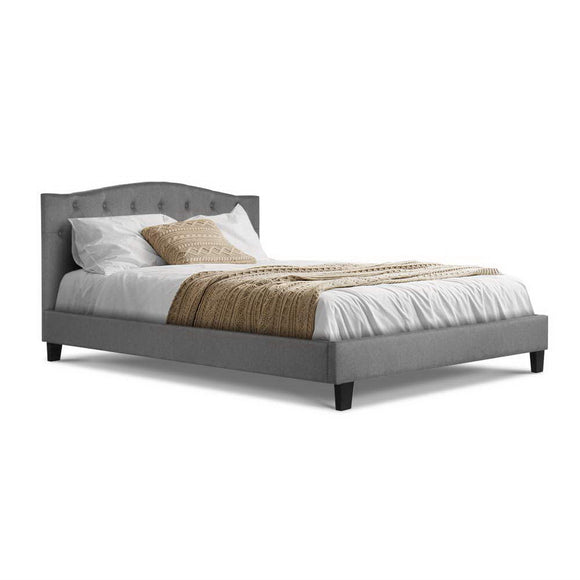 NNEDSZ Bed Frame Fabric - Grey Double