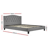 NNEDSZ Bed Frame Fabric - Grey Double