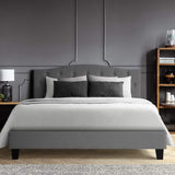 NNEDSZ Bed Frame Fabric - Grey Double