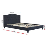 NNEDSZ Bed Frame Fabric - Charcoal Queen