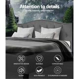 NNEDSZ  Bed Frame Fabric - Grey Queen