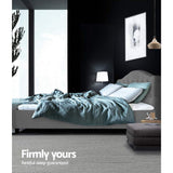 NNEDSZ  Bed Frame Fabric - Grey Queen