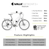 NNEMB 2023 Metro MT 5 + Electric Hybrid Bike-Mid-Drive-Mixte Frame-Medium-White