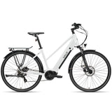 NNEMB 2023 Metro MT 5 + Electric Hybrid Bike-Mid-Drive-Mixte Frame-Medium-White