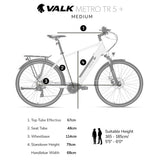 NNEMB 2023 Metro TR 5 + Electric Hybrid Bike-Mid-Drive-Medium-White