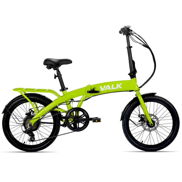 NNEMB 2023 Shuttle 5 Electric Folding Bike-20 Tyres-Shimano 7-Speed-Lime Green