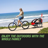 NNEMB Kids Bike Trailer Child Bicycle Pram Stroller Children Jogger Red