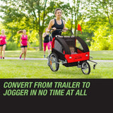 NNEMB Kids Bike Trailer Child Bicycle Pram Stroller Children Jogger Red