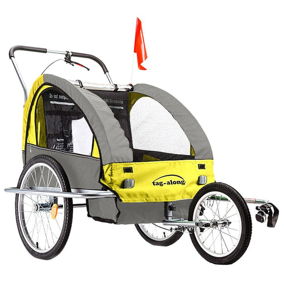 NNEMB Kids Bike Trailer Bicycle Pram Stroller Children Jogger Yellow