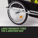 NNEMB Kids Bike Trailer Bicycle Pram Stroller Children Jogger Yellow