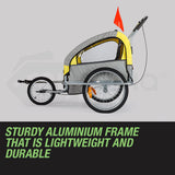 NNEMB Kids Bike Trailer Bicycle Pram Stroller Children Jogger Yellow