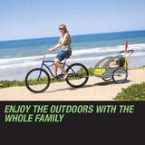 NNEMB Kids Bike Trailer Bicycle Pram Stroller Children Jogger Yellow