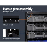 NNEDSZ 60 Bin Wall Mounted Rack Storage Tools Garage Organiser Shed Work Bench