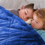 NNEDPE Kids Weighted Blanket Deep Relax Sleeping Blue