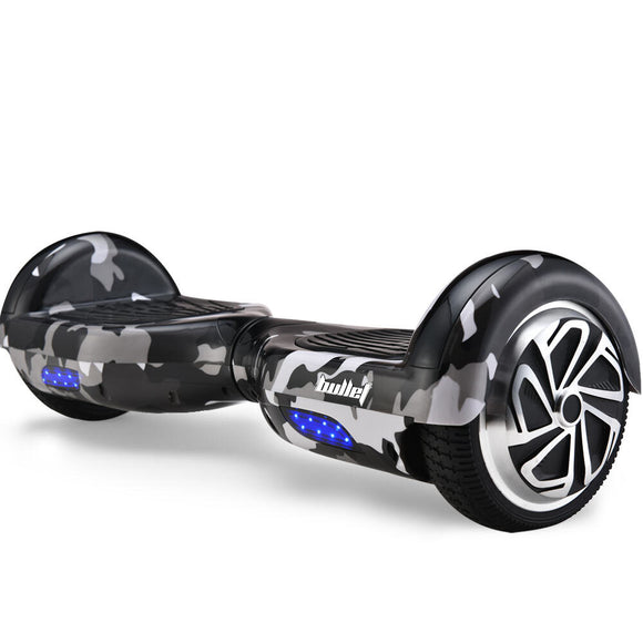 NNEMB Gen III Hoverboard Scooter 6.5 Wheels-Colour LED Lighting-Carry Bag-Camo Grey