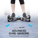 NNEMB Gen III Hoverboard Scooter 6.5 Wheels-Colour LED Lighting-Carry Bag-Camo Grey