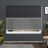 NNEDSZ Blinds Blockout Blackout Curtains Window Double Dual Shades 1.8X2.1M GRDR