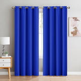 NNEDPE 2x 100% Blockout Curtains Panels 3 Layers Eyelet Blue 300x230cm