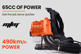NNEMB 65CC Petrol Backpack Leaf Blower-Commercial 2 Stroke Garden Yard Tool Back