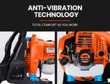 NNEMB 65CC Petrol Backpack Leaf Blower-Commercial 2 Stroke Garden Yard Tool Back