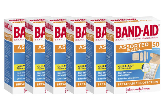 NNEKG Band Aid Assorted Shapes 50 Pack of 6