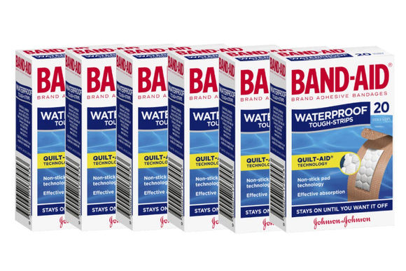 NNEKG Band Aid Tough Strips Waterproof Regular 20 Pack of 6