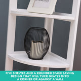 NNEDPE 5-tier Corner Bookshelf Storage Cabinet