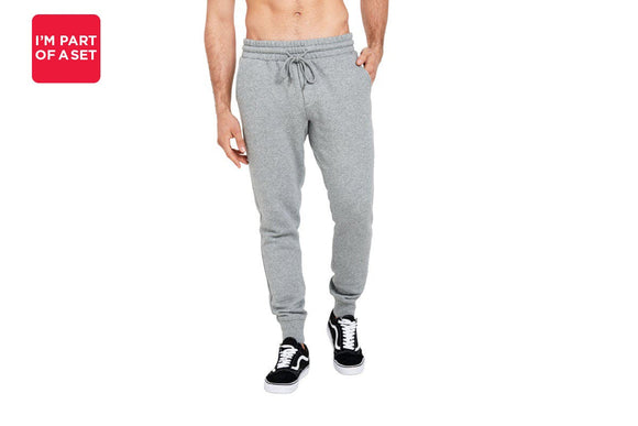 NNEKG Mens Brushed Skinny Trackies (Earl Grey Marle Size 2XL)