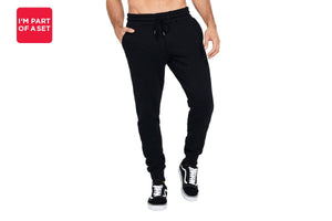 NNEKG Mens Brushed Slim Trackies (Nu Black Size XL)