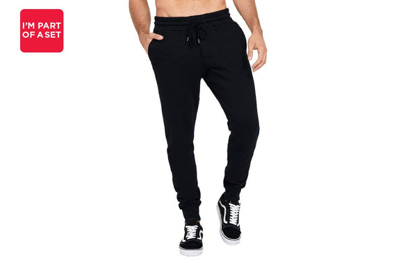 NNEKG Mens Brushed Slim Trackies (Nu Black Size XL)