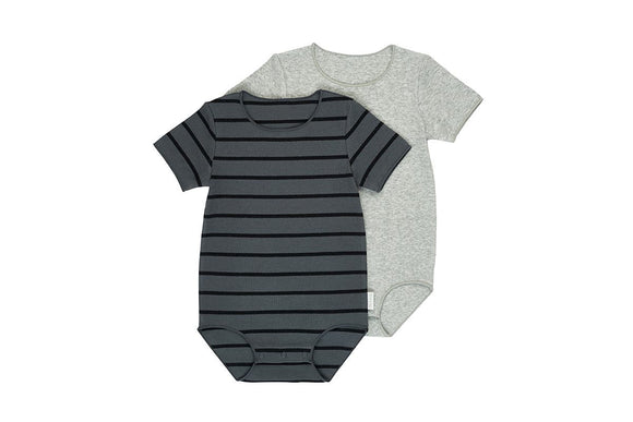 NNEKG Baby Short Sleeve Ribbies Bodysuit 2 Pack (Print 03K Size 00)