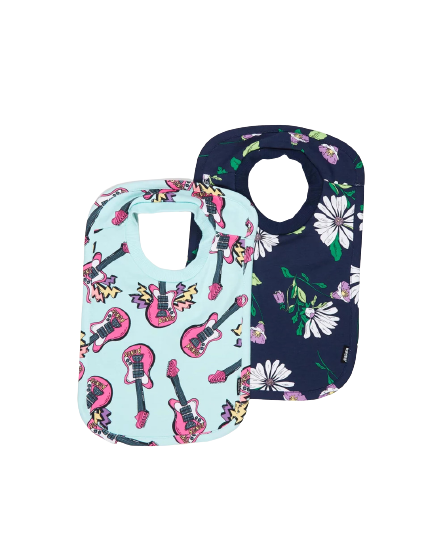 NNEKG Baby Print Tee Bib 2 Pack (Print 37K Size OS)
