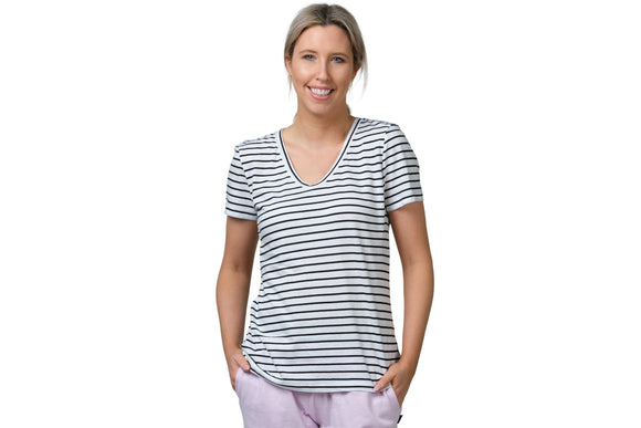NNEKG Womens Core Scoop Tee (Stripe 8R5 Size XS)