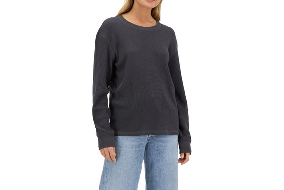 NNEKG Womens Long Sleeve Waffle Tee (La Femme Nikita Size XL)